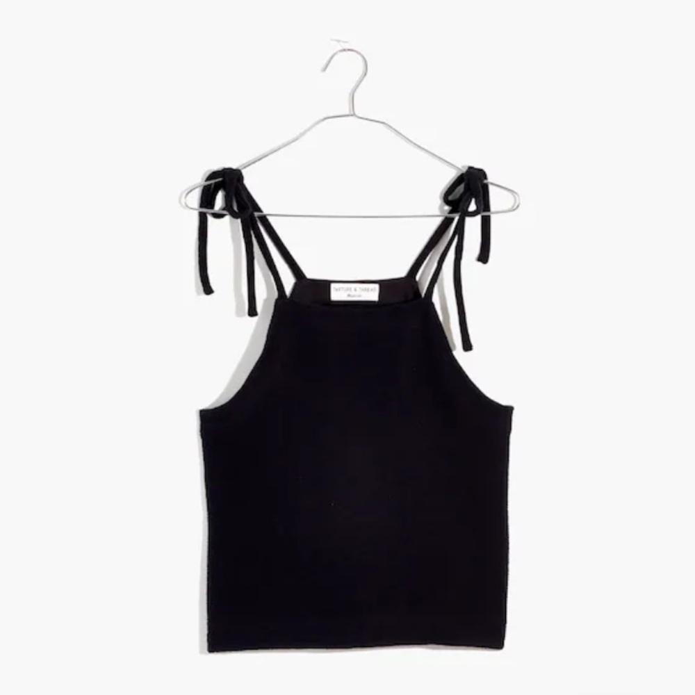 New! Madewell Black Tie-Strap shoulder Tank Top 2100